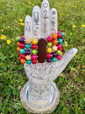 Vintage 90s Wooden Beaded Bracelet